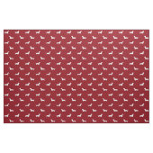 Dachshund Dog Silhouettes Pattern Red en White Stof (Yard (91,4 cm))