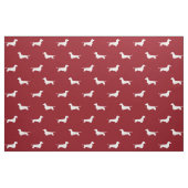 Dachshund Dog Silhouettes Pattern Red en White Stof (Fat Quarter)