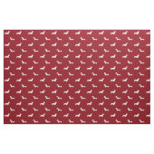 Dachshund Dog Silhouettes Pattern Red Stof (Yard (91,4 cm))