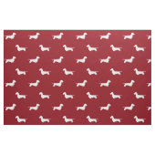 Dachshund Dog Silhouettes Pattern Red Stof (Fat Quarter)