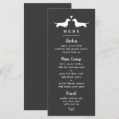 Dachshund Dog Silhouettes Weddenrenmenu Menu (Voorkant / Achterkant)