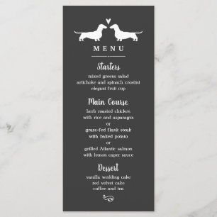 Dachshund Dog Silhouettes Weddenrenmenu Menu