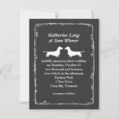 Dachshund Dog Silhouettes Wedding Announding Kaart (Voorkant)