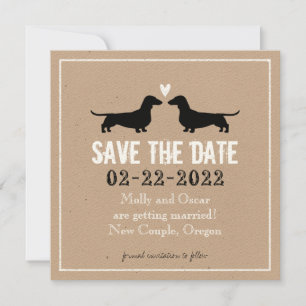 Dachshund Dog Silhouettes Wedding Save the Date