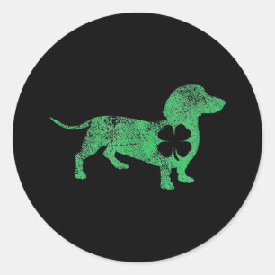 Dachshund Dog St. Patrick's Day Saint Paddy's Ronde Sticker