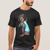 Dachshund Dog Tattoo Ik hou van mam Dogma T-shirt (Voorkant)