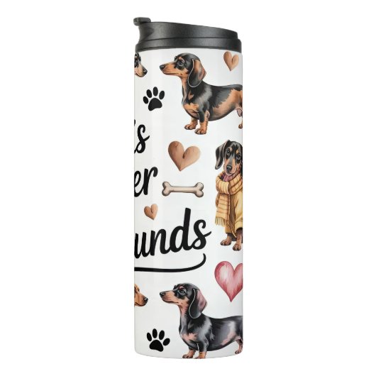 Dachshund Dog Thermosbeker (Geroteerd rechts)