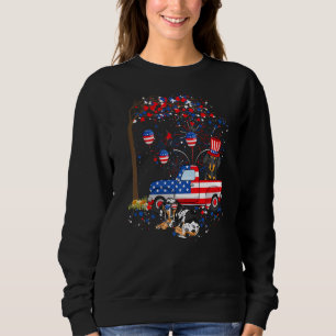 Dachshund Dog & Truck American Flag Patriotic Juli Trui