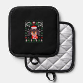 Dachshund Dog Ugly Christmas Classic T-Shirt Pannenlap (Voorkant / Achterkant)