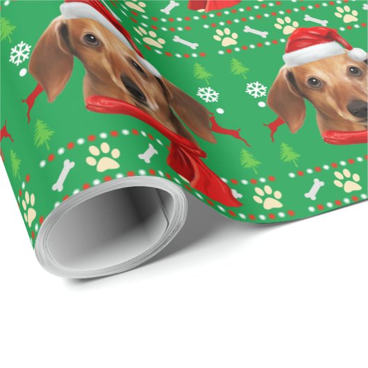 Dachshund Dog Ugly kerst Cadeaupapier (Rol Hoek)