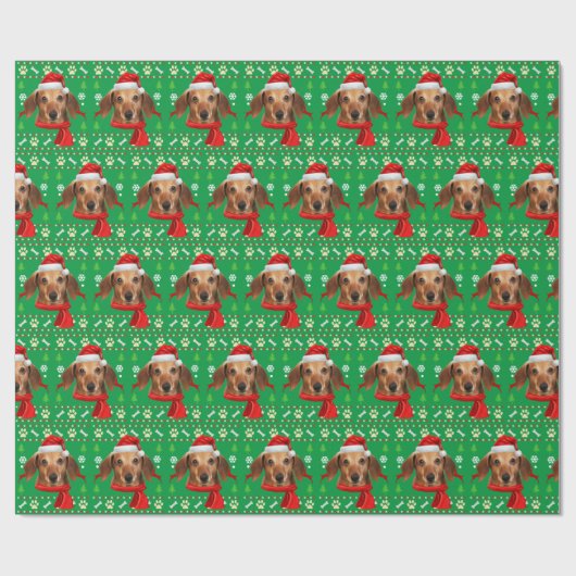 Dachshund Dog Ugly kerst Cadeaupapier (Vlak)