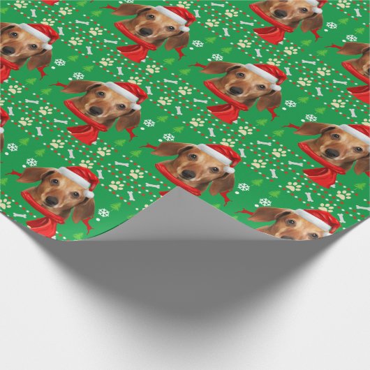 Dachshund Dog Ugly kerst Cadeaupapier (Hoek)