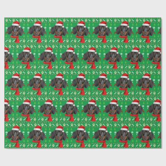 Dachshund Dog Ugly kerst Cadeaupapier (Vlak)