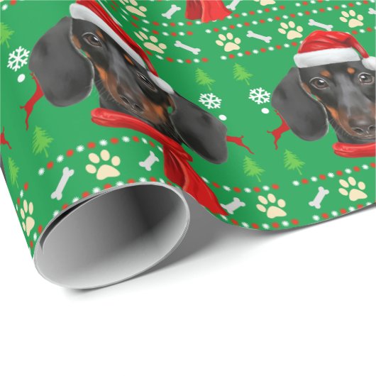 Dachshund Dog Ugly kerst Cadeaupapier (Rol Hoek)