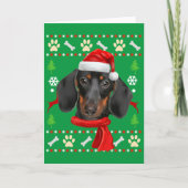 Dachshund Dog Ugly kerst Kaart (Voorkant)