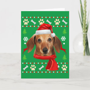 Dachshund Dog Ugly kerst Kaart