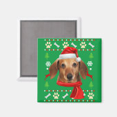 Dachshund Dog Ugly kerst Magneet (Voorkant / Achterkant)