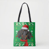 Dachshund Dog Ugly kerst Tote Bag (Voorkant)