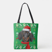 Dachshund Dog Ugly kerst Tote Bag (Achterkant)