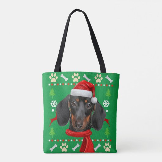 Dachshund Dog Ugly kerst Tote Bag (Achterkant)