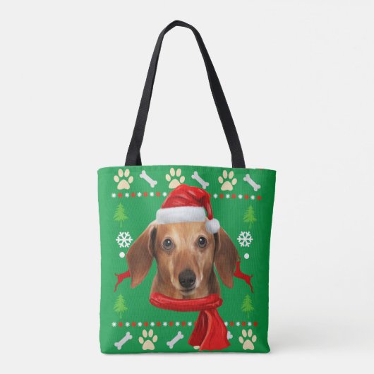 Dachshund Dog Ugly kerst Tote Bag (Achterkant)