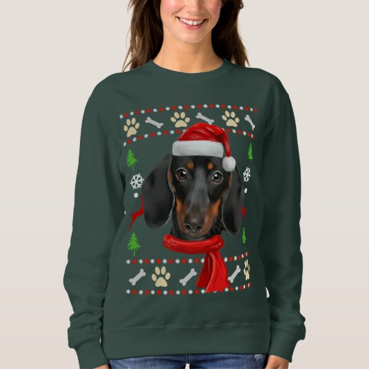 Dachshund Dog Ugly kerst Trui (Voorkant)