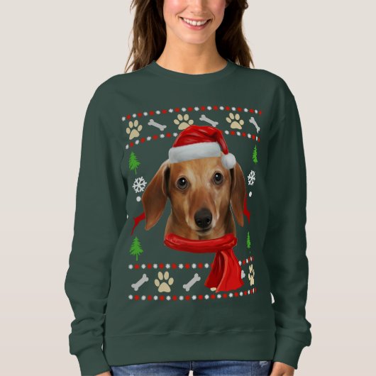 Dachshund Dog Ugly kerst Trui (Voorkant)