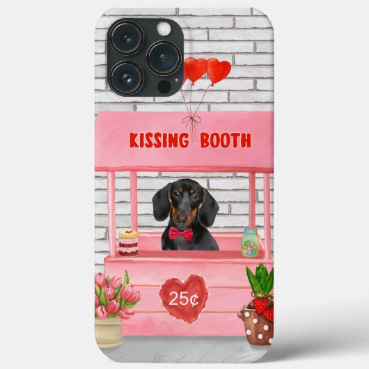 Dachshund Dog Valentijnsdag Kissing Booth Case-Mate iPhone Case (Achterkant)