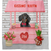 Dachshund Dog Valentijnsdag Kissing Booth Douchegordijn (Voorkant)