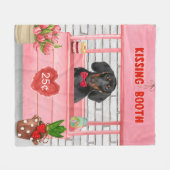 Dachshund Dog Valentijnsdag Kissing Booth Fleece Deken (Voorkant (Horizontaal))