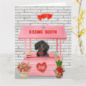 Dachshund Dog Valentijnsdag Kissing Booth Kaart (Gele Bloem)