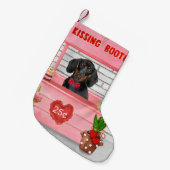 Dachshund Dog Valentijnsdag Kissing Booth Kleine Kerstsok (Voorkant (Hangend))