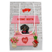 Dachshund Dog Valentijnsdag Kissing Booth Medium Cadeauzakje (Achterkant)