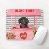 Dachshund Dog Valentijnsdag Kissing Booth Muismat (Met muis)