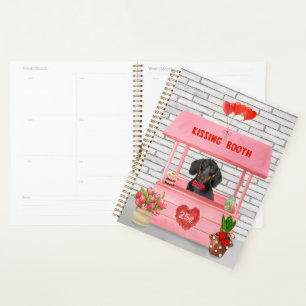 Dachshund Dog Valentijnsdag Kissing Booth Planner