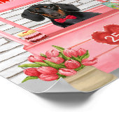 Dachshund Dog Valentijnsdag Kissing Booth Poster (Hoek)