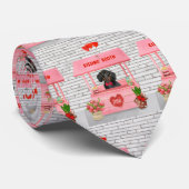 Dachshund Dog Valentijnsdag Kissing Booth Stropdas (Opgerold)