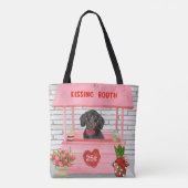 Dachshund Dog Valentijnsdag Kissing Booth Tote Bag (Achterkant)
