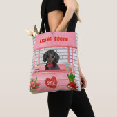Dachshund Dog Valentijnsdag Kissing Booth Tote Bag (Dichtbij)