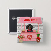 Dachshund Dog Valentijnsdag Kissing Booth Vierkante Button 5,1 Cm (Voorkant /achterkant)