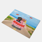 Dachshund Dog Valentijnsdag Truck Hearts Deurmat (Schuin)