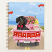 Dachshund Dog Valentijnsdag Truck Hearts Planner (Voorkant)