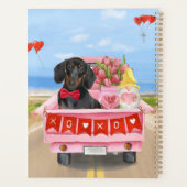 Dachshund Dog Valentijnsdag Truck Hearts Planner (Achterkant)