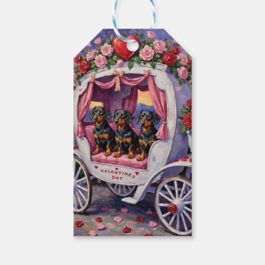 Dachshund Dog Valentine's Day Cadeaulabel (Voorkant)