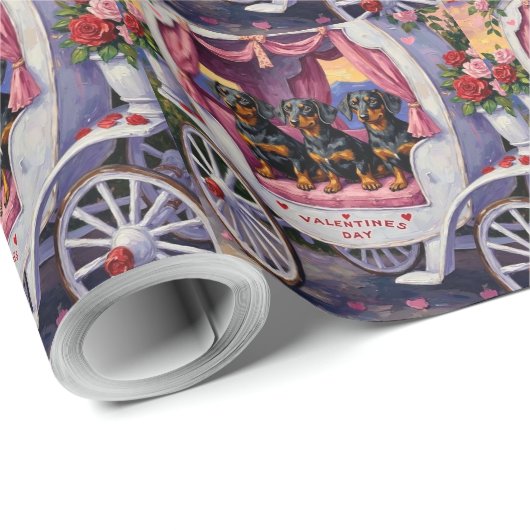 Dachshund Dog Valentine's Day Cadeaupapier (Rol Hoek)