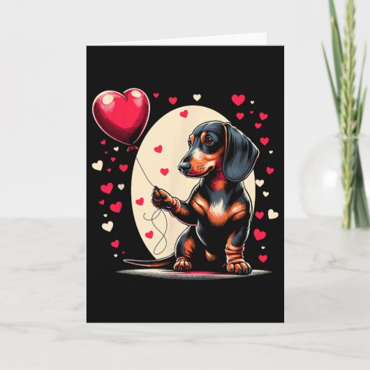Dachshund Dog Valentine's Day Dog Owner Valentine  Kaart (Voorkant)