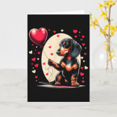 Dachshund Dog Valentine's Day Dog Owner Valentine  Kaart (Gele Bloem)