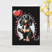 Dachshund Dog Valentine's Day Dog Owner Valentine  Kaart (Gele Bloem)