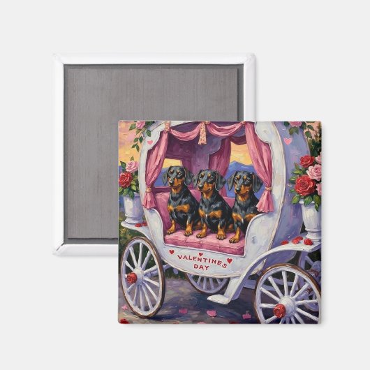 Dachshund Dog Valentine's Day Magneet (Voorkant / Achterkant)