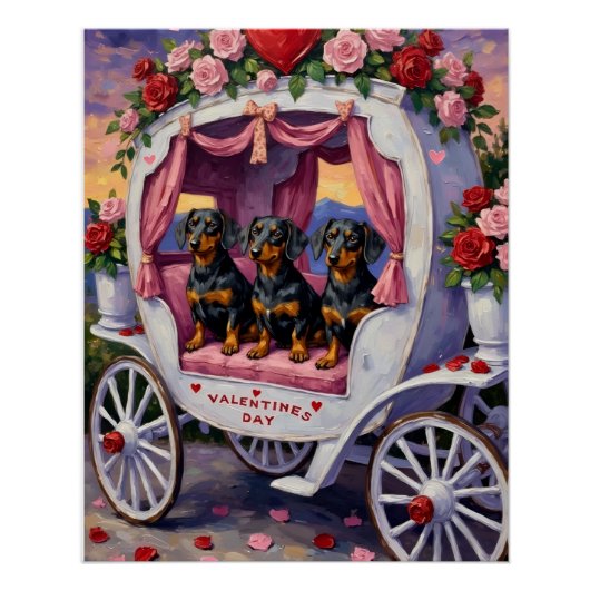 Dachshund Dog Valentine's Day Perfect Poster (Voorkant)